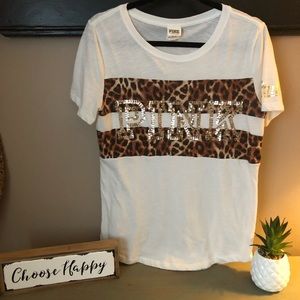 PINK leopard print shirt with gold detailing